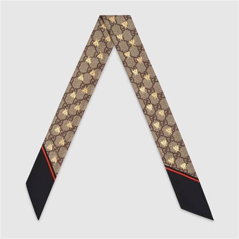 gucci scarf with gold bees|Gucci silk neck bow.